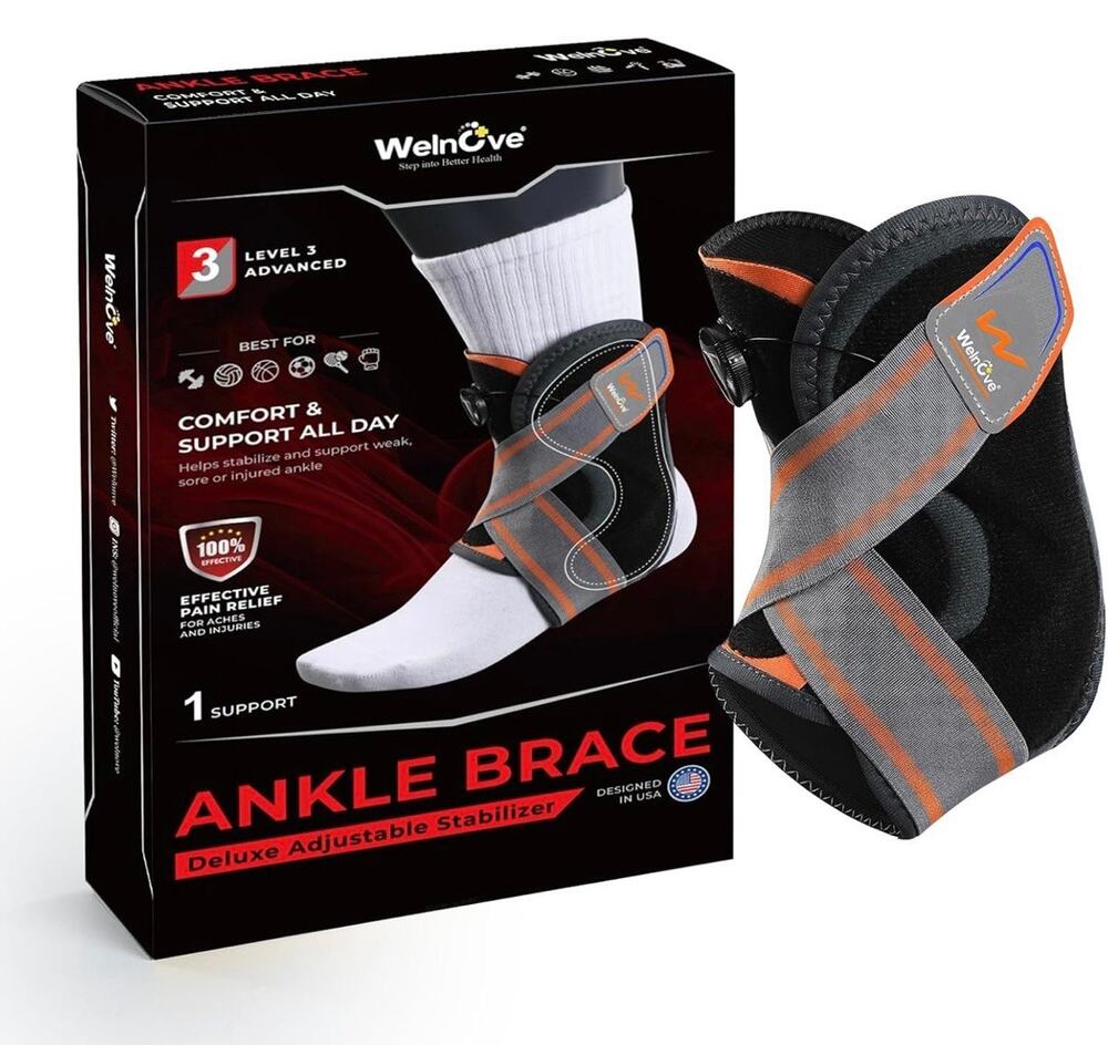 NIB Welnove Comfortable Support Ankle Stabilizer Brace for Women & Men Size M